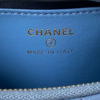 Chanel AP3647 23K Small Hobo Bag Lambskin Gold Metal Blue