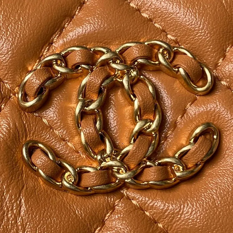 Chanel AP3647 23K Small Hobo Bag Lambskin Gold Metal Caramel