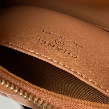 Chanel AP3647 23K Small Hobo Bag Lambskin Gold Metal Caramel