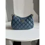 Chanel AP3647 23K Small Hobo Bag Lambskin Gold Metal Navy Blue