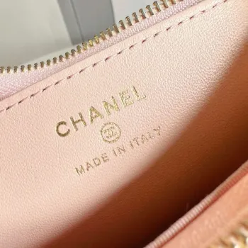 Chanel AP3647 23K Small Hobo Bag Lambskin Gold Metal Pink