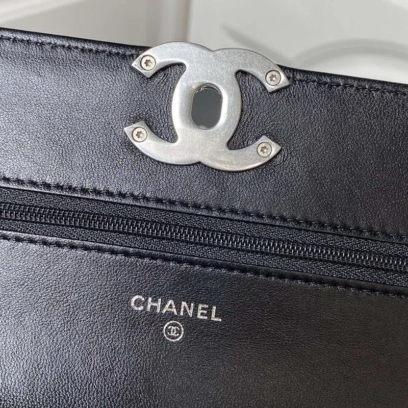 Chanel AP3267 19 Wallet on Chain Woc Shiny Lambskin Black