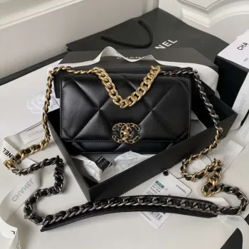 Chanel AP3267 19 Wallet on Chain Woc Shiny Lambskin Black