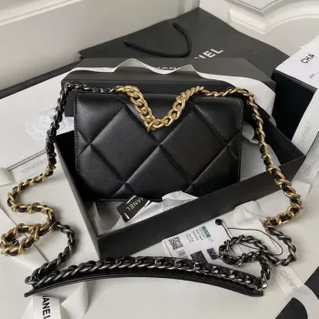 Chanel AP3267 19 Wallet on Chain Woc Shiny Lambskin Black