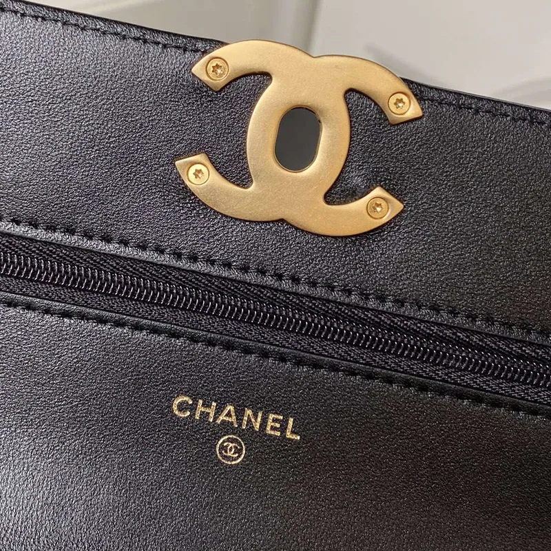 Chanel AP3267 19 Wallet on Chain Woc Shiny Lambskin Black