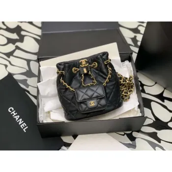 Chanel AS3947 Small Backpack Lambski & Gold Tone Metal Black