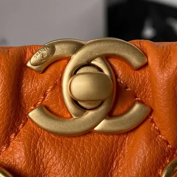 Chanel AS3947 Small Backpack Lambski & Gold Tone Metal Orange