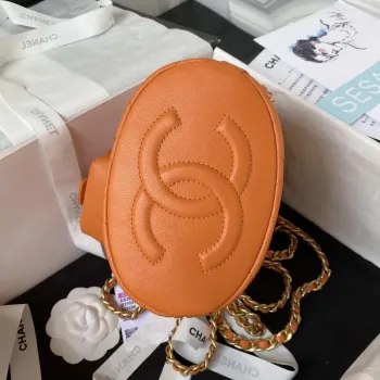 Chanel AS3947 Small Backpack Lambski & Gold Tone Metal Orange