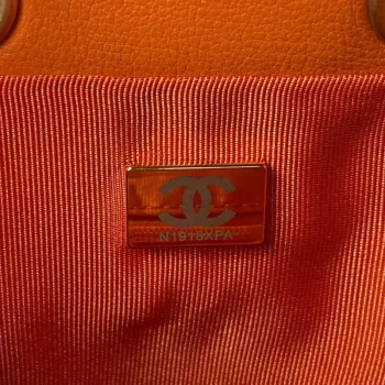 Chanel AS3947 Small Backpack Lambski & Gold Tone Metal Orange