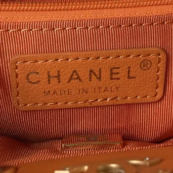 Chanel AS3947 Small Backpack Lambski & Gold Tone Metal Orange