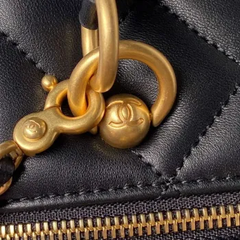 Chanel AS4201 Bag With Top Handle Calfskin Black