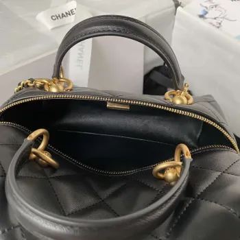 Chanel AS4201 Bag With Top Handle Calfskin Black