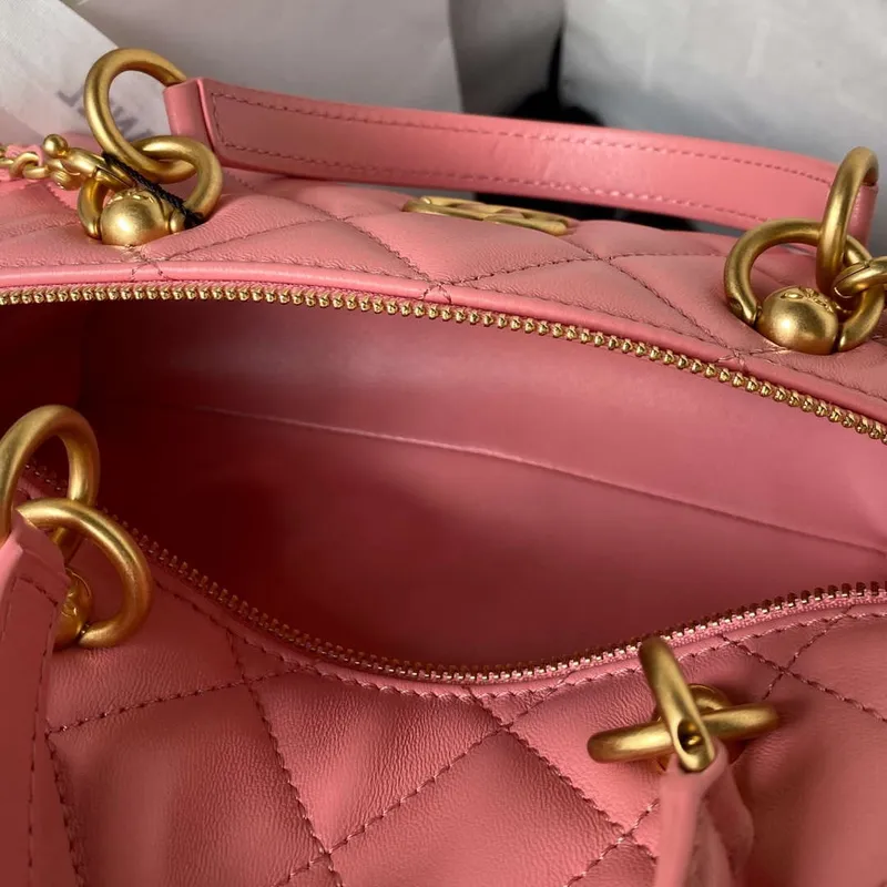 Chanel AS4201 Bag With Top Handle Calfskin Pink