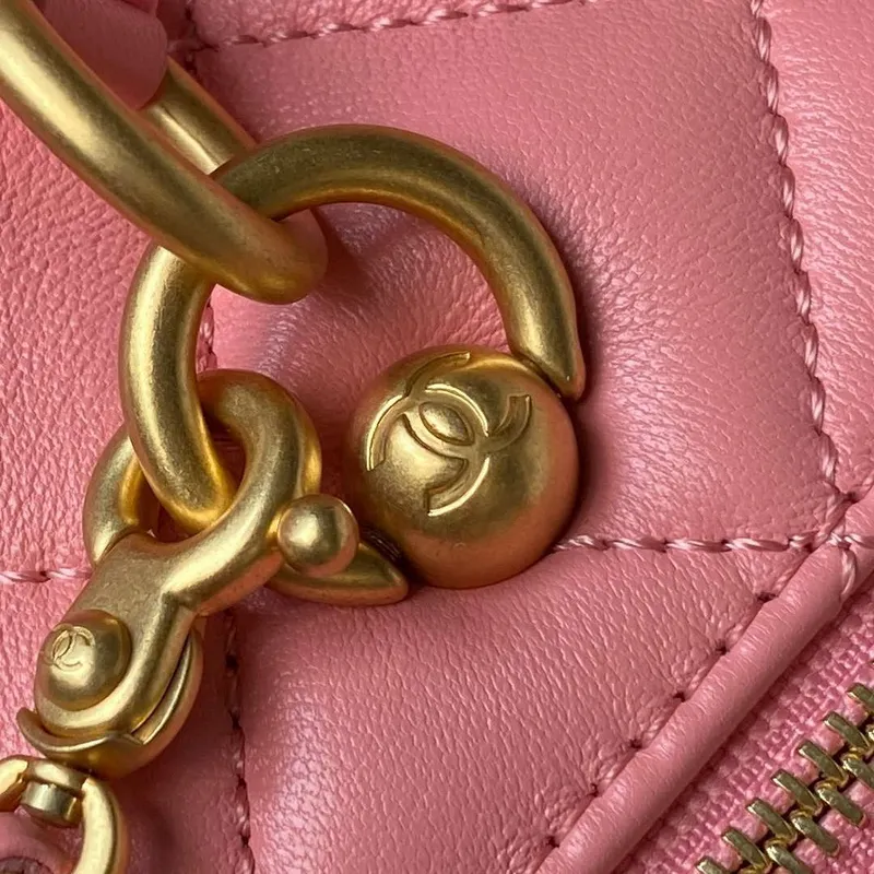 Chanel AS4201 Bag With Top Handle Calfskin Pink