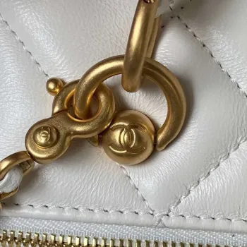 Chanel AS4201 Bag With Top Handle Calfskin White