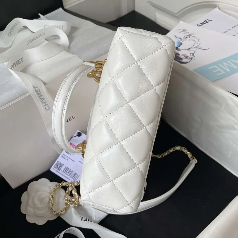 Chanel AS4201 Bag With Top Handle Calfskin White