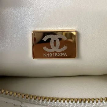 Chanel AS4201 Bag With Top Handle Calfskin White