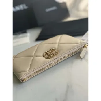 Chanel AP1059 Pouche Lambskin bag Wallet Card Holder Beige