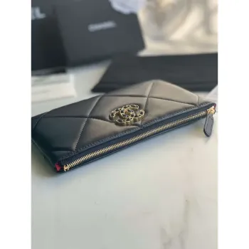 Chanel AP1059 Pouche Lambskin bag Wallet Card Holder Black