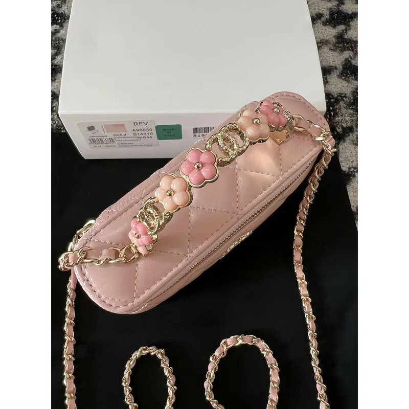 Chanel A96035 CLUTCH Lambskin Vanity Box bag Pink