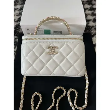 Chanel A96035 CLUTCH Lambskin Vanity Box bag White