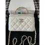 Chanel A96035 CLUTCH Lambskin Vanity Box bag White