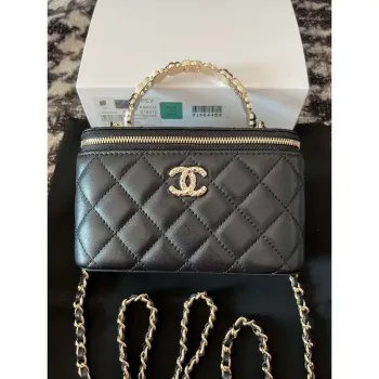 Chanel A96035 CLUTCH Lambskin Vanity Box bag Black