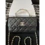 Chanel A96034 Woc Wallet on Chain With Small flower Handle Black Lambskin