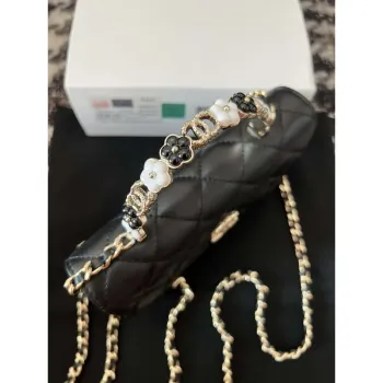 Chanel A96034 Woc Wallet on Chain With Small flower Handle Black Lambskin