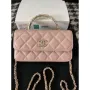 Chanel A96034 Woc Wallet on Chain With Small flower Handle Pink Lambskin