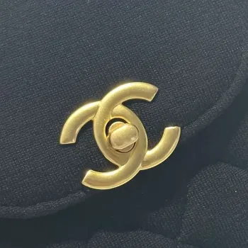 Chanel AS4416 Mini Shopping Bag Velvet gold tone metal Black