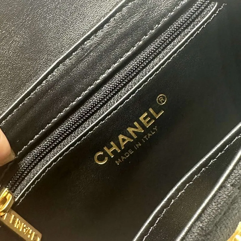 Chanel AS4416 Mini Shopping Bag Velvet gold tone metal Black