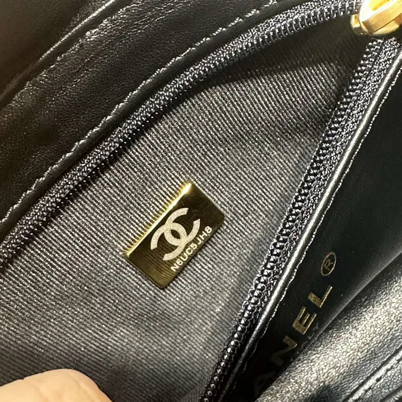 Chanel AS4416 Mini Shopping Bag Velvet gold tone metal Black