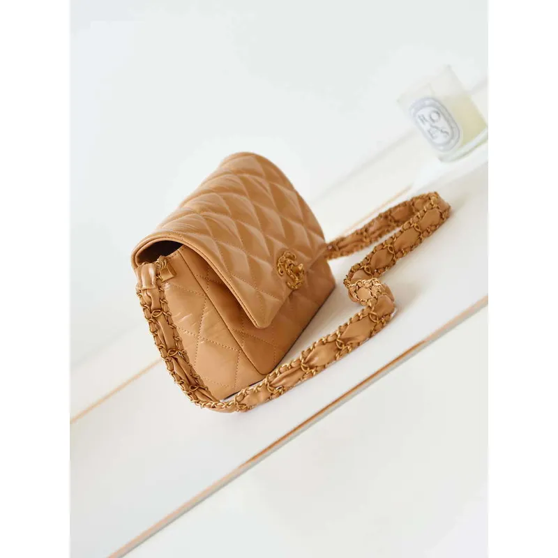 Chanel AS4423 Flap Lambskin bag Brown