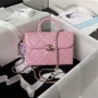 Chanel AS4469 Small BOX Bag Shiny Calfskin & Gold Tone Metal Pink
