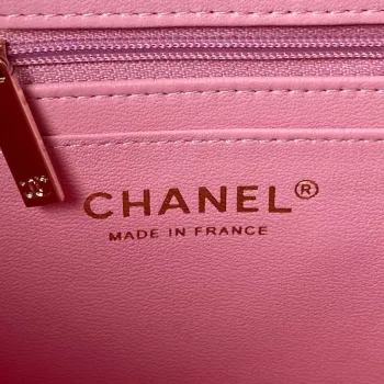 Chanel AS4469 Small BOX Bag Shiny Calfskin & Gold Tone Metal Pink