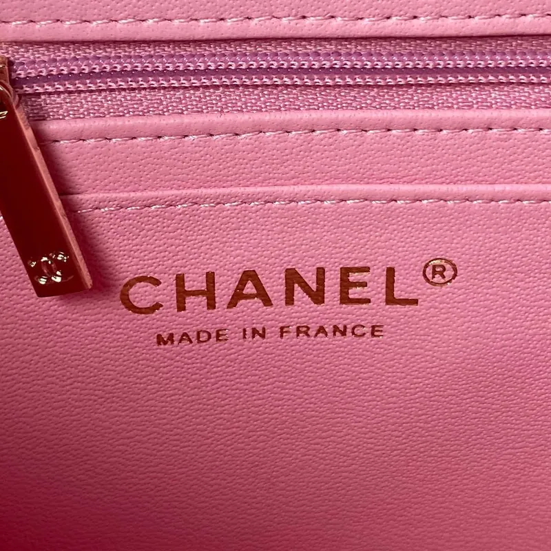 Chanel AS4469 Small BOX Bag Shiny Calfskin & Gold Tone Metal Pink