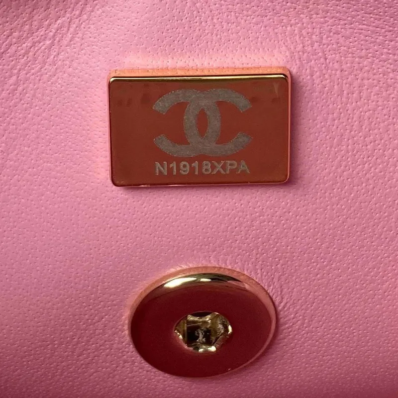 Chanel AS4469 Small BOX Bag Shiny Calfskin & Gold Tone Metal Pink