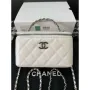 Chanel AP3593 Shiny Crumpled Calfskin Strass & Ruthenium Finish Metal White
