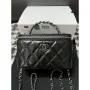 Chanel AP3593 Shiny Crumpled Calfskin Strass & Ruthenium Finish Metal Black