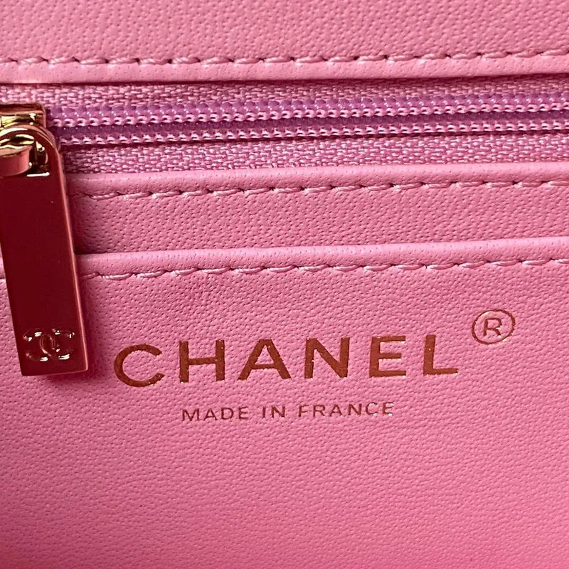 Chanel AS4469 Mini BOX Bag Shiny Calfskin & Gold Tone Metal Pink
