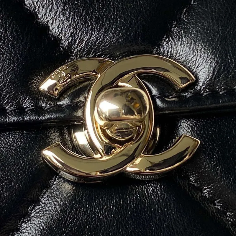 Chanel AS4469 Mini BOX Bag Shiny Calfskin & Gold Tone Metal Black