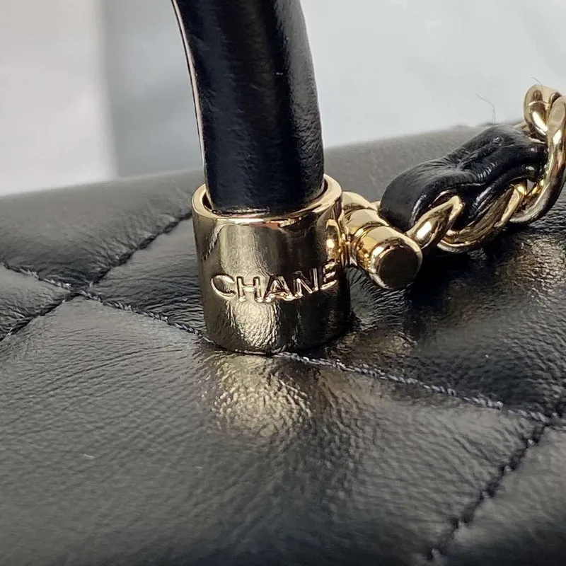 Chanel AS4469 Mini BOX Bag Shiny Calfskin & Gold Tone Metal Black