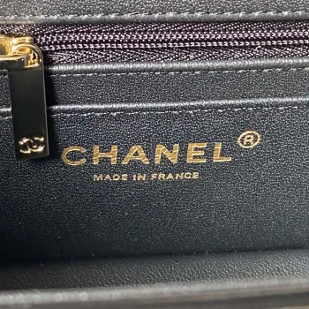 Chanel AS4469 Mini BOX Bag Shiny Calfskin & Gold Tone Metal Black