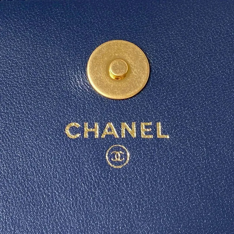 Chanel AP3363 Flap Baguette Bag Velvet Navy Blue