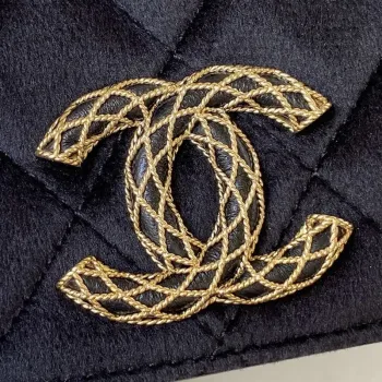 Chanel AP3363 Flap Baguette Bag Velvet Black