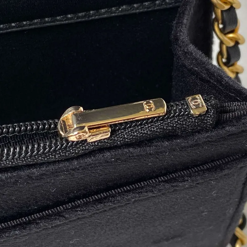 Chanel AP3363 Flap Baguette Bag Velvet Black