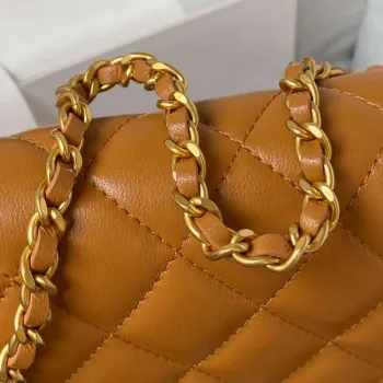 Chanel AP3363 Flap Baguette Bag Lambskin Brown