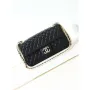 Chanel AS4245 Flap Bag Lambskin With Pearl & Metal Chain Black