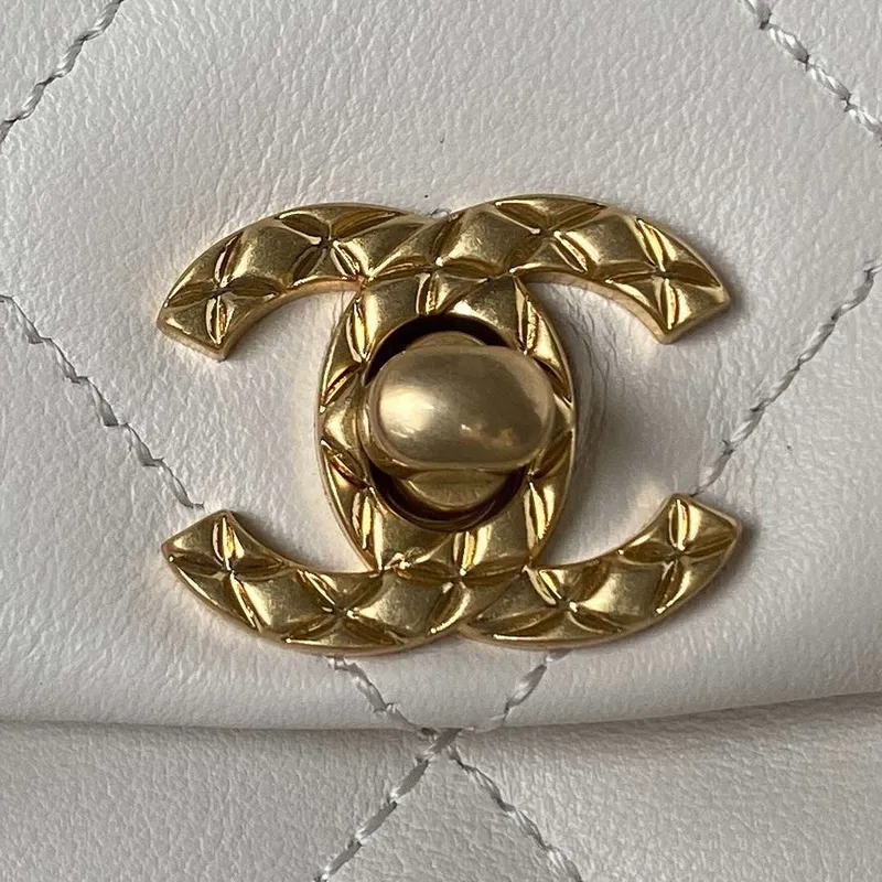 Chanel Small Backpack AS4275 Calfskin & Gold Tone Metal White